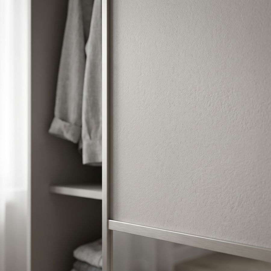 Textured colour sliding wardrobe door finish